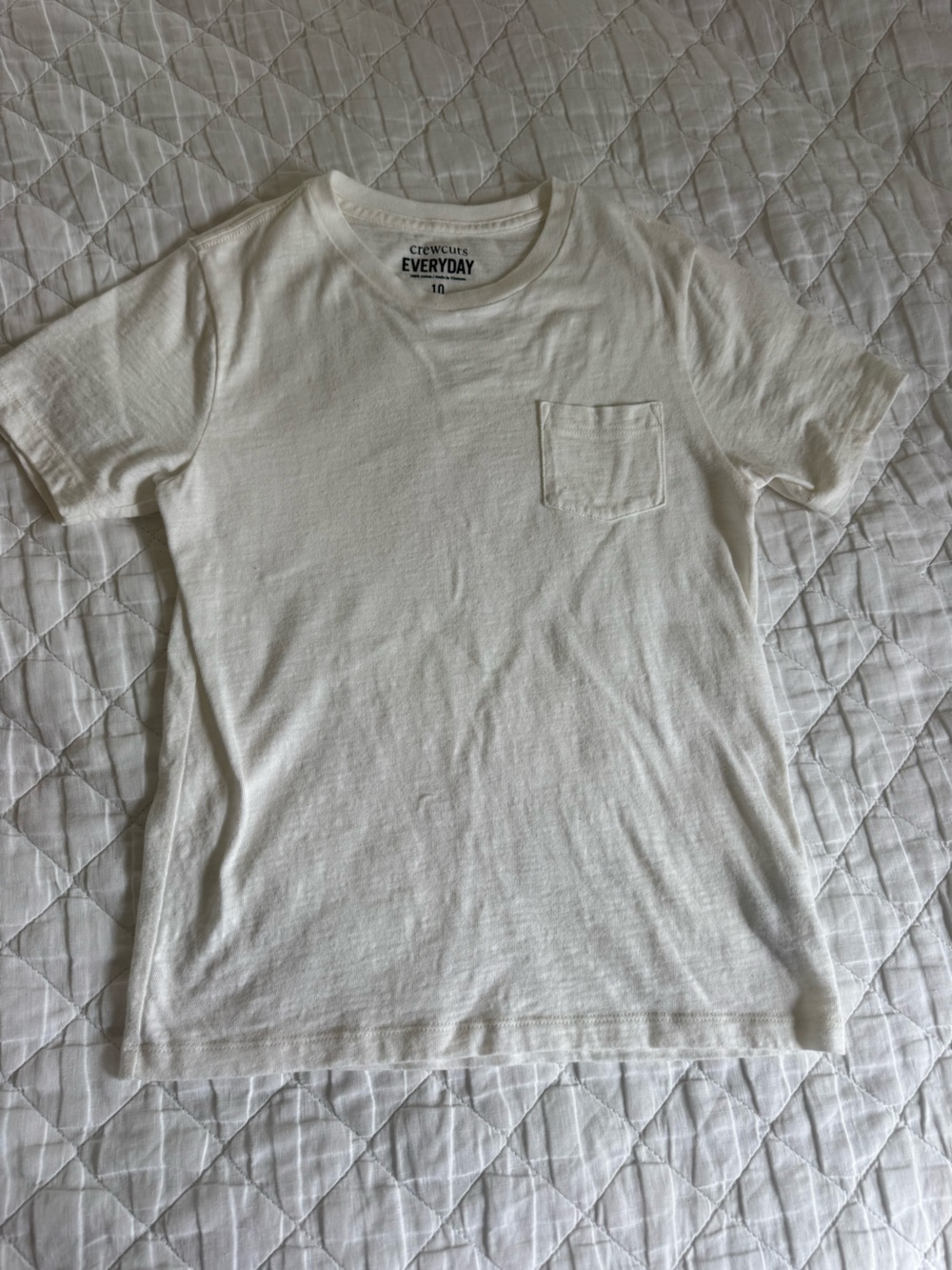 Crewcuts White Short-Sleeve Pocket Tee